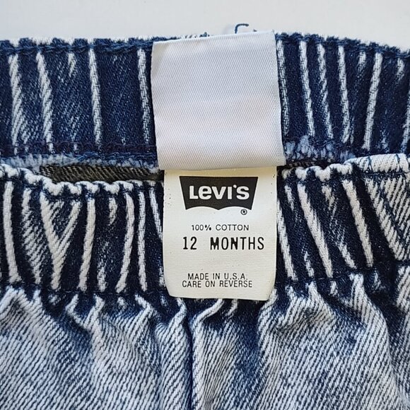 Vintage Levi's Jeans Cargo Denim Nautical Sailor USA Made Infant Baby 12 Months - Picture 9 of 9